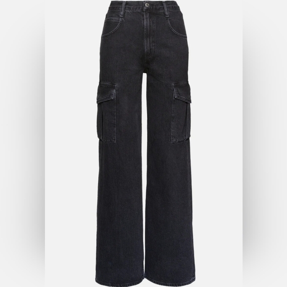 AGOLDE Minka Wide Leg Cargo Jeans in Distressed Black Size 28 - Picture 4 of 16